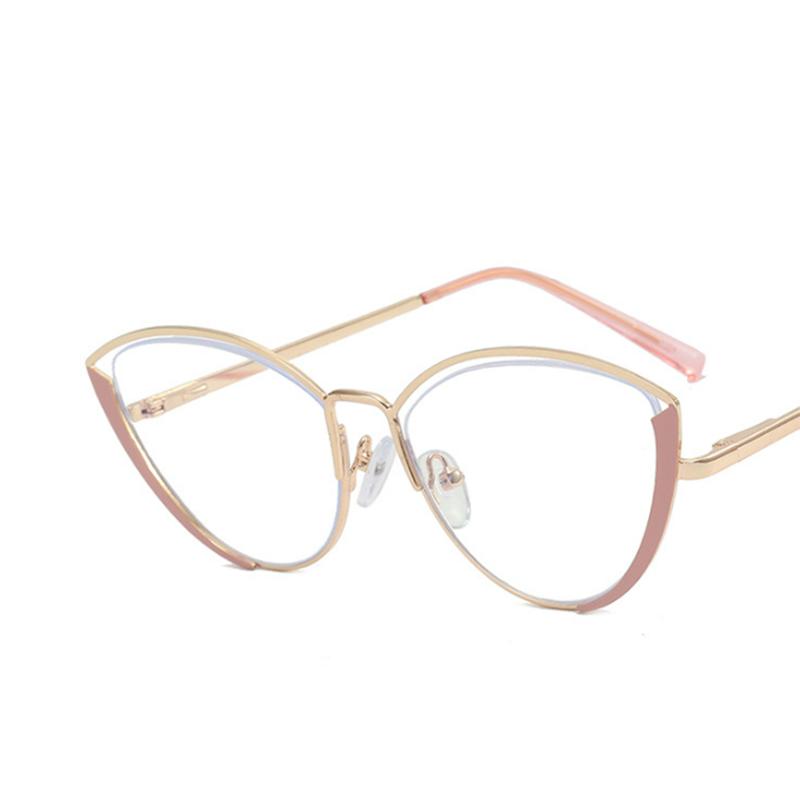 Triangular Cat Eyes Cutout Frame Clear Lens Glasses Oval Simple Myopia Nerd Spectacles Degree -0.5 -1.0 -2.0 -3.0 -4.0 To -6.0