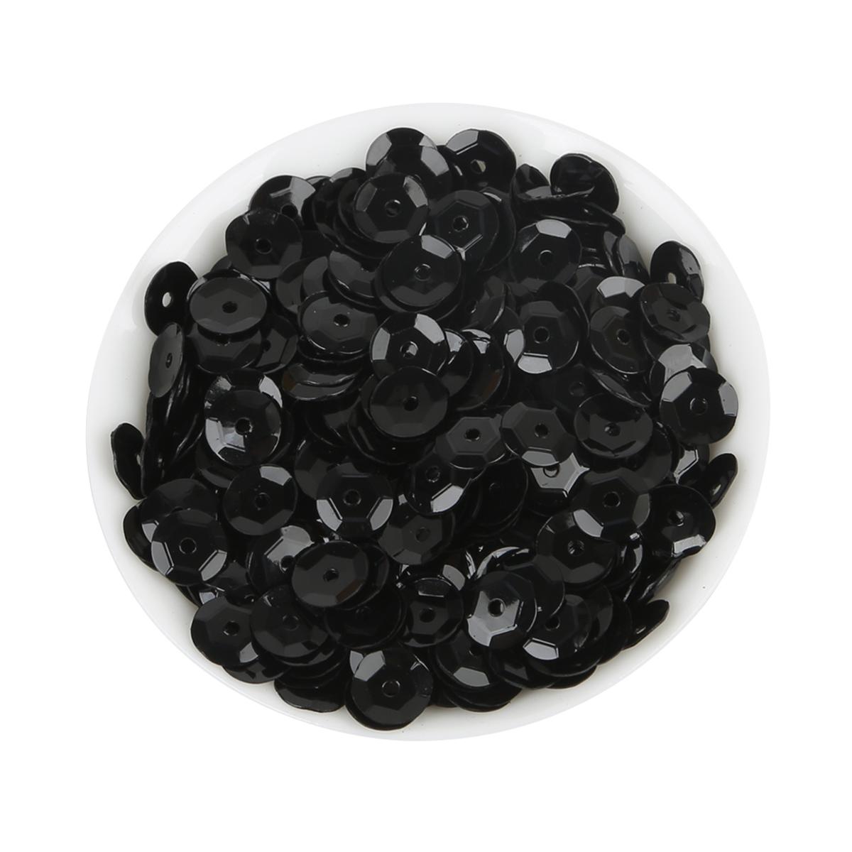 

1200pcs(20g) 6 мм блестки ПВХ плоские круглые свободные пайетки Вышивание свадебных ремесел женские аксессуары для одежды чёрный