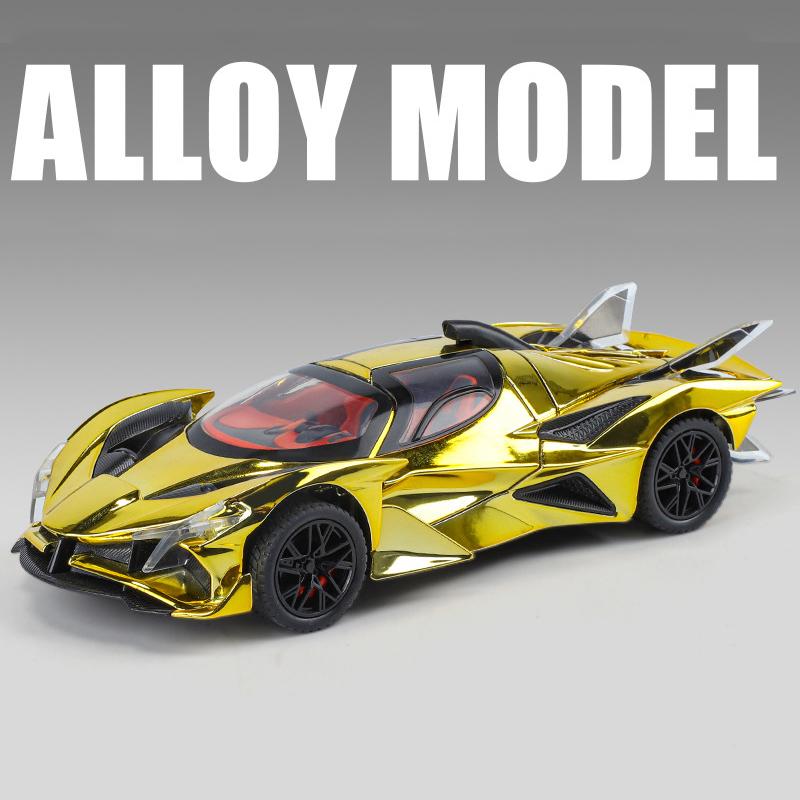 1:24 Apollo Project Evo Legering Gegalvaniseerd Sportwagenmodel Diecasts Metalen Racewagen Voertuigen Model Geluid Licht Kinder Speelgoed Cadeau
