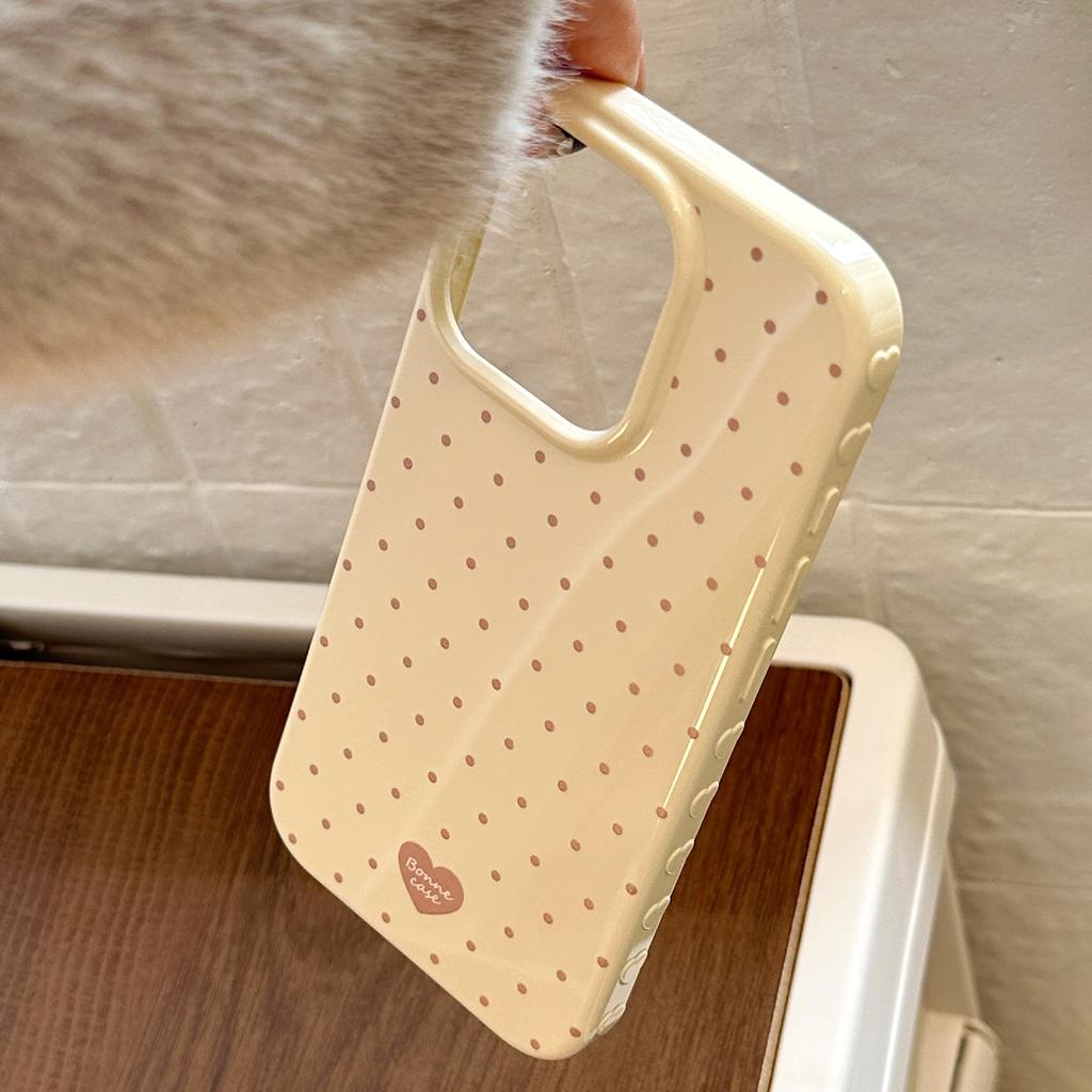 Simple and Applicable Apple 17 Mobile Phone Case Iphone16 Contrasting Color Polka Dot 15promax14 All-inclusive 13 Fresh