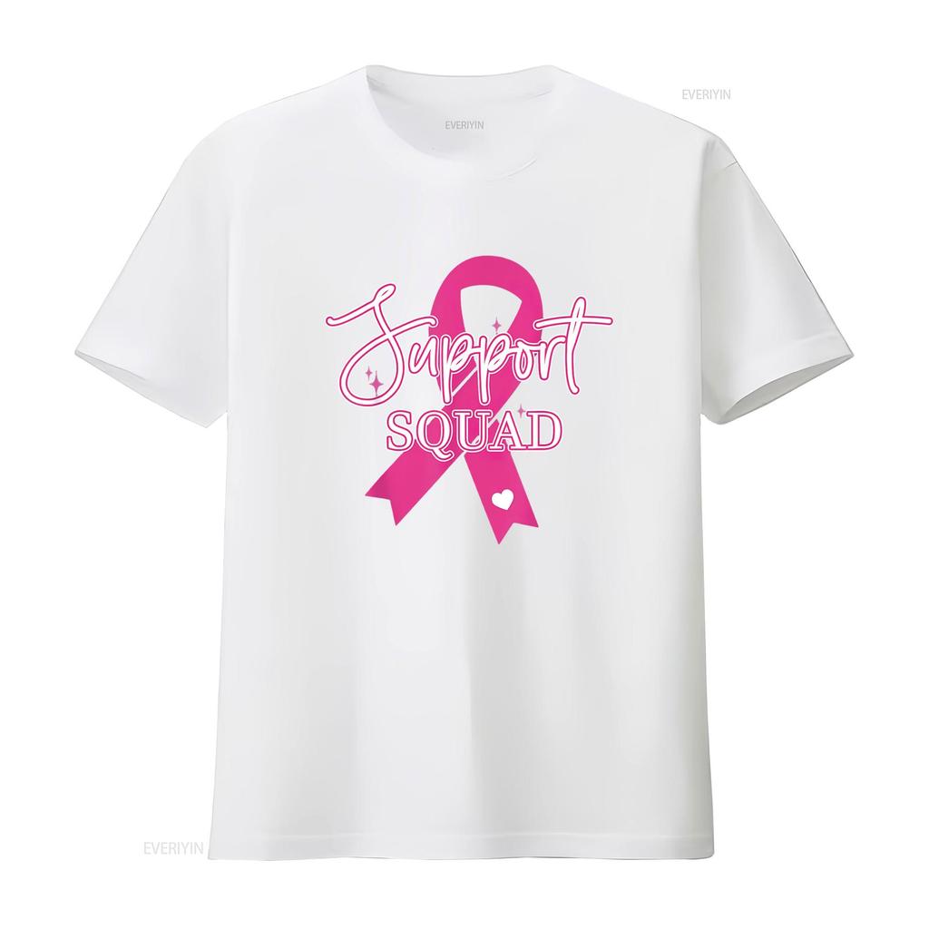 Womens Support Squad Breast Cancer T Shirt Black vintage Washed streetwear Top For Everyday Wear graphic Unisex fashion homme