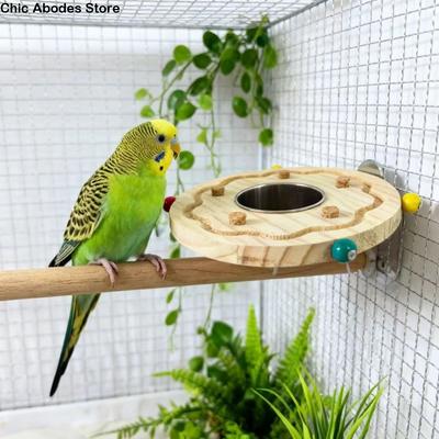Wooden Parrot Puzzle Toys Bite Resistant Wear-Resistant Bird Perch Stand Block Cork Durable Bird Chewing Toys Interactive