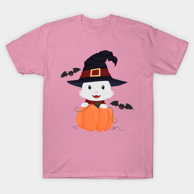 T Shirt Women Happy Halloween Kitten Harajuku Print Kawaii Tshirt Summer Short Sleeve Female T-Shirt Top Tee