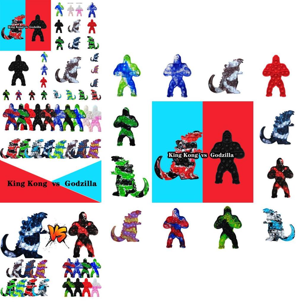 Godzilla Exterminador Pioneiro Rei Kong Colorido Brinquedo de Descompressão Para Alívio de Estresse