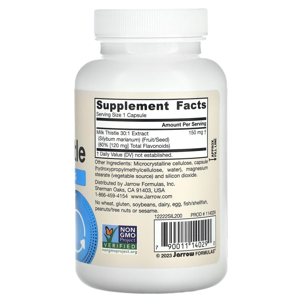Jarrow Formulas Standardized Milk Thistle 150mg Veggie Capsules, 200 Count