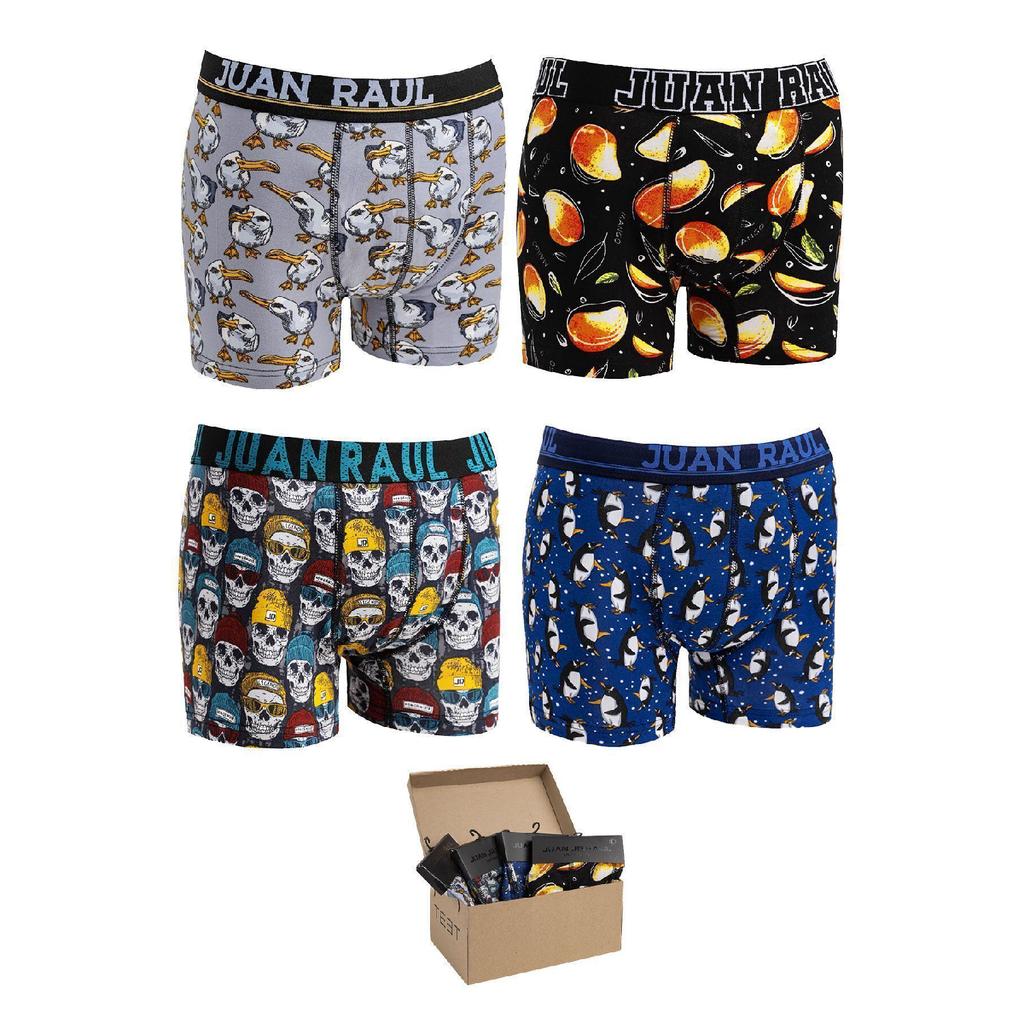 Herren Boxershorts Premium 4er Set Baumwolle Lycra Gemustert Full Fit Neujahrsgeschenk