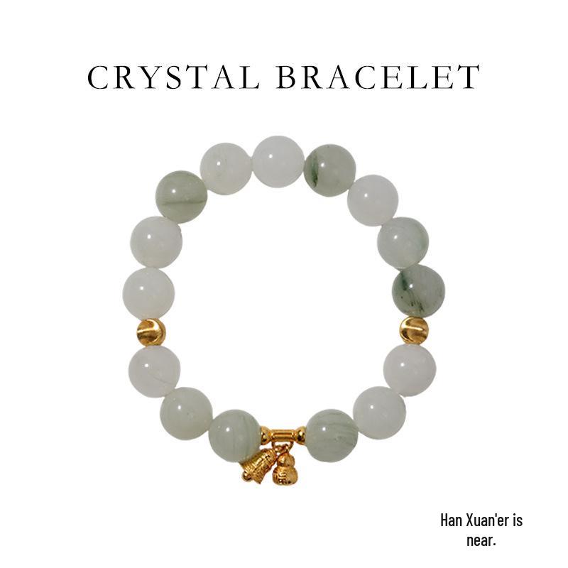 

Han Qian er Silversmith Cat s Eye Beads Tianshan Jadeite Elegant Versatile Fortune Bracelet SC0225 циан