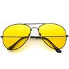Dervin Golden Frame Men Women Aviator Sunglasses for Driving/Shooting (Yellow Lens) - Perfect for Any Weather