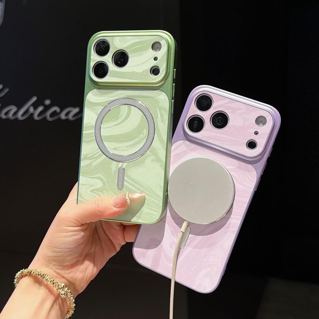 Seconds Change iPhone17Promax Water Ripple Magnetic Mobile Phone Case for Apple 16 All-inclusive Lens Anti-drop Sheath