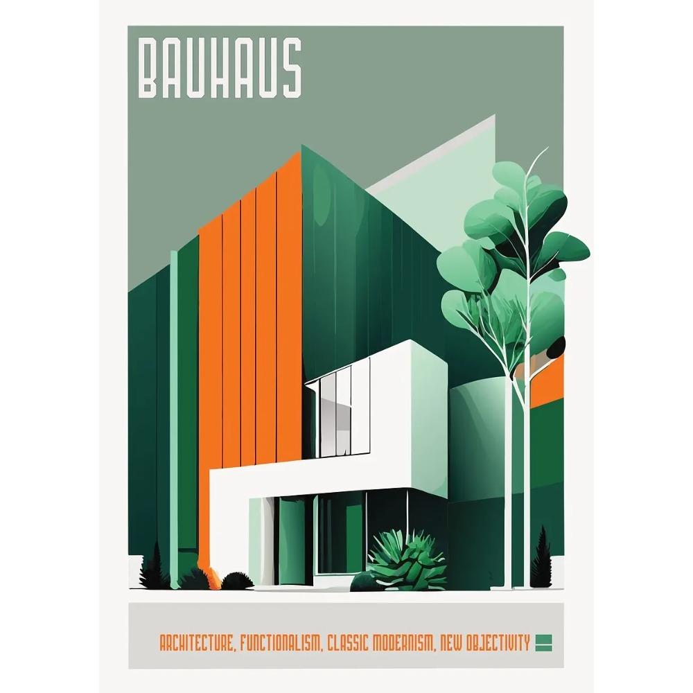 Bauhaus Moderne Architektur Poster Linien und Minimalistische Architekten Drucke Leinwand Malerei Wandkunst Bild Heim Wohnzimmer Dekor