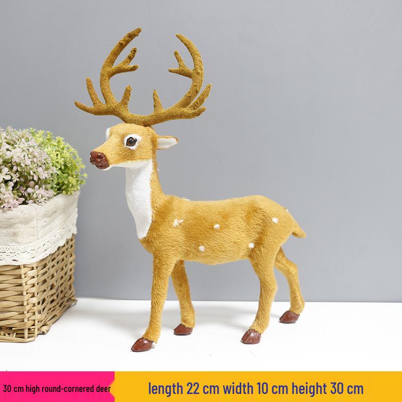 Luminous Reindeer Pulling Cart, Hanging Ornament with Antlers Hat for Christmas Tree Decoration