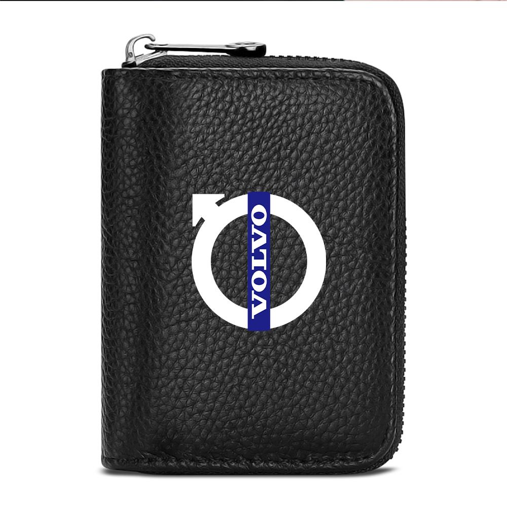 PU Leather Short Wallet With Zipper Coin Pocket Vintage Big Capacity Short Money Purse Card For Volvo XC90 XC60 C30 S60 C70 XC40 FK4