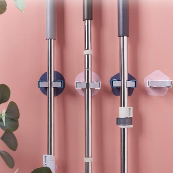 Keep Neat Easy Installation Convenient Great Load Bearing Hole-free Wall Mop Clip Mop Wall Holder