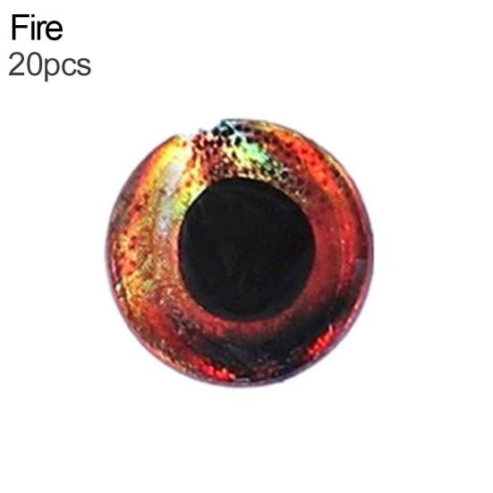 MUQZI Sports Accessory 20 Pcs 7-15mm 4D Fly Fishing Lure Eyes Tying Jig Tackle Crafts Dolls Waterproof