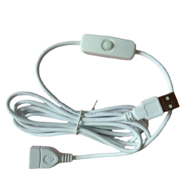 

USB Male to Female Extension Cord with On/Off Switch for Driving Recorder, LED білий