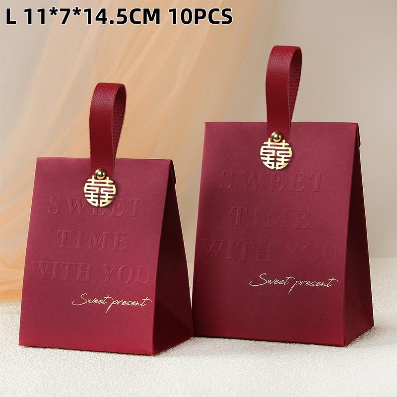 10 יחידות קופסת מתנה יצירתית ניידת קופסת נייר לממתקים לחתונה אריזות למסיבה קופסת נייר
