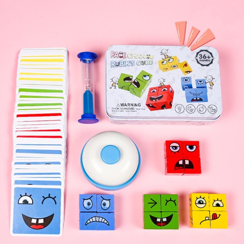 Wooden Transforming Puzzle Cube With Sound Button