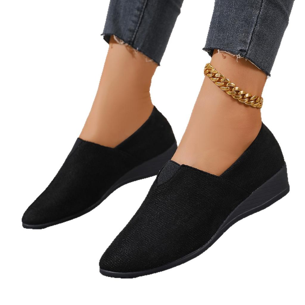 Foreign trade explosions can be produced urgently, and large goods have been shipped. Round head PU single shoes, muffin bottom, mesh, rubber shallo