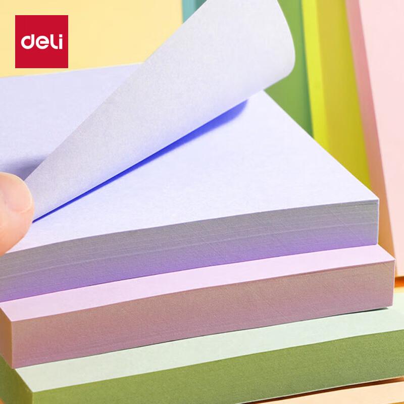 Deli 76x76mm Morandi 4-Color Sticky Notes, 12 Pads