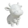 Yousheng 3D Printed Cow Figurine with Bow Tie, Cute Calf Statue, Minimalist Animal Model, Smiling Cow Ornament for Home Office Decor Gift