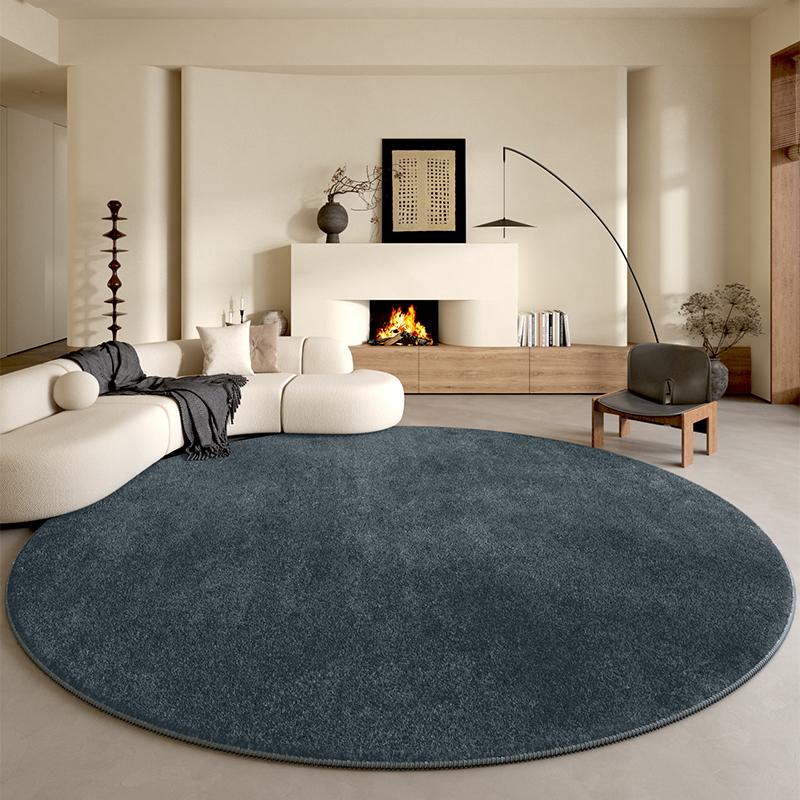 Minimalistischer Stil Schlafzimmer Dekoration Runder Teppich Dicker Plüsch Garderobe Fußmatte Einfarbige Teppiche für Wohnzimmer Flauschiger Weicher Teppich