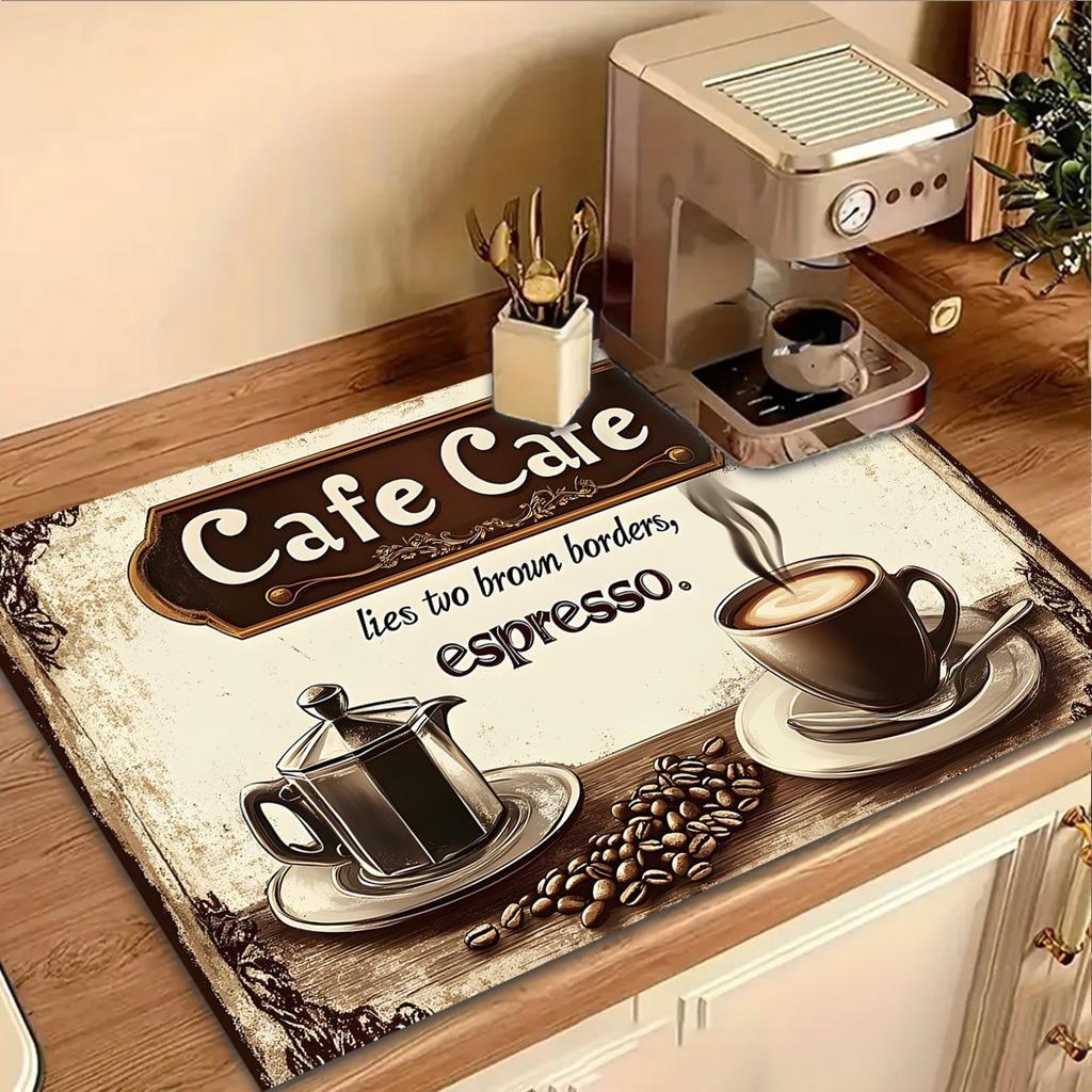 Coffee Machine Mat Waterproof Drain Pad Non-slip Dish Drying Mats for Kitchen Quick Dry Tableware Faucet Placemat Dinnerware