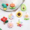 10Pcs Flower Resin Charms Avocado Cactus Mushroom for DIY Earring Bracelets Necklace Keychain Pendant Jewelry Making Findings