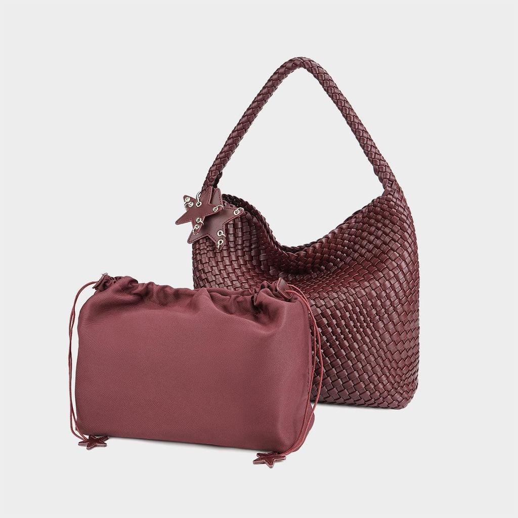 Ladybag Hand-Woven Luxury Mother-and-Child Tote - Large Capacity, High-End Design for Women