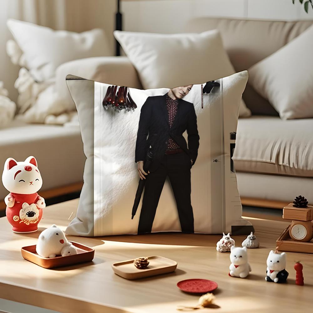 Andy Lau Actor Cushion Cover Anti-Dustmite Pillowcase Invisible Zipper Silky Short Plush Sofa Cushion Cover