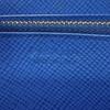Used 11569 Saffiano Stripe Round Zip Wallet 2ML317 7940 Gray Zip Around Logo Metal Blue Unisex from Japan AUTHENTIC