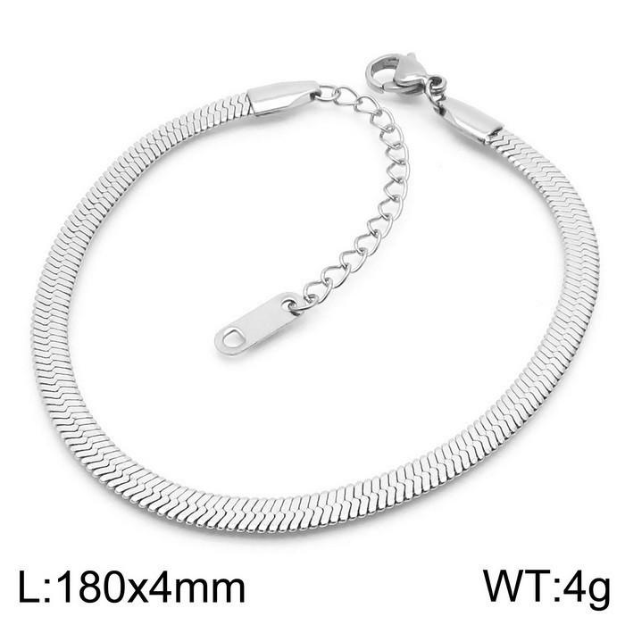 Trendy Minimalist Stainless Steel Snake Chain Necklace & Bracelet Set