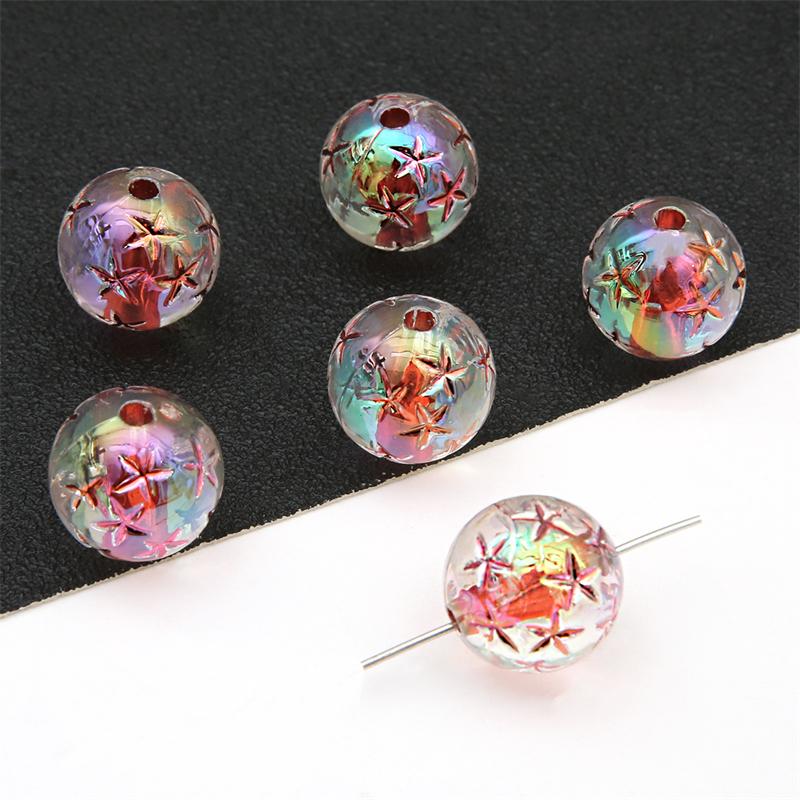 16mm Acryl Bronzing Star Runde Perlen für Schmuckherstellung DIY Ohrring Armband Charm Dekoration