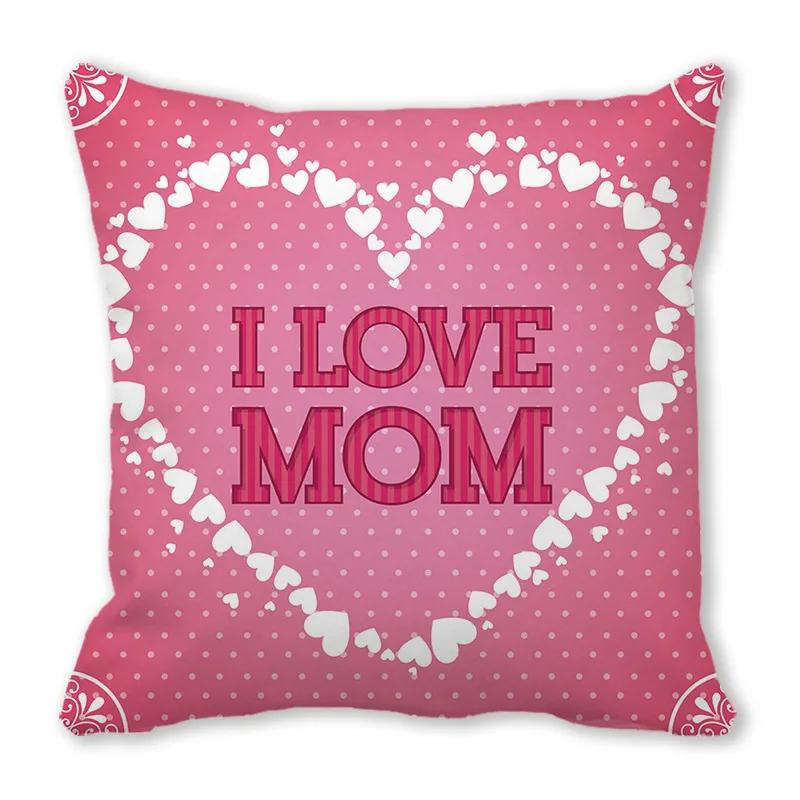 Love pattern cushion cover Happy Mother's Day Pillow Case Home Decorative Pillowcases Love Letter Throw Pillow cover 45x45cm
