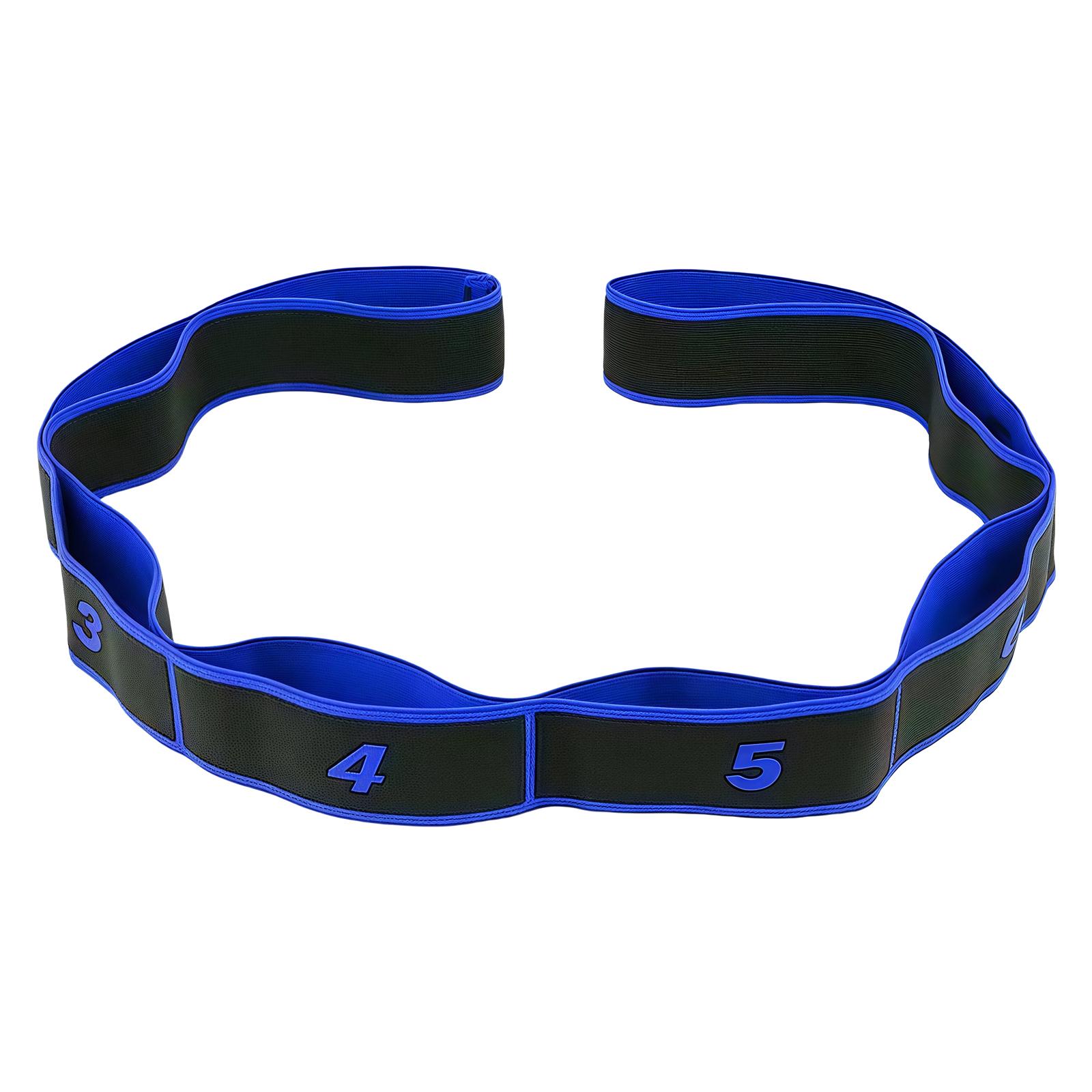 8 секционный пояс для растяжки для танцев, пилатеса, фитнеса, упражнений, эластичная лента с номером, эластичная лента, пилатес, эластичный шнур синий