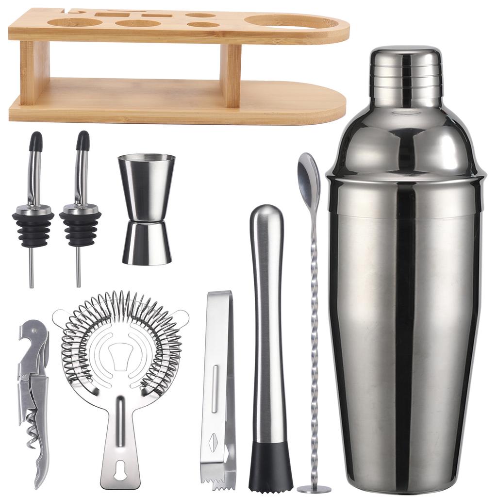 Bar Shaker Shaker Stainless Steel Japanese Shaker Semicircular Cocktail Shaker 10-Piece Set