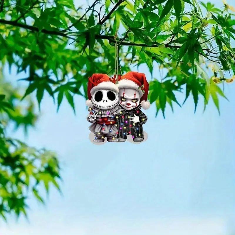 It Halloween Clown Acrylic Flat Surface Car Pendant For Auto Decor Interior