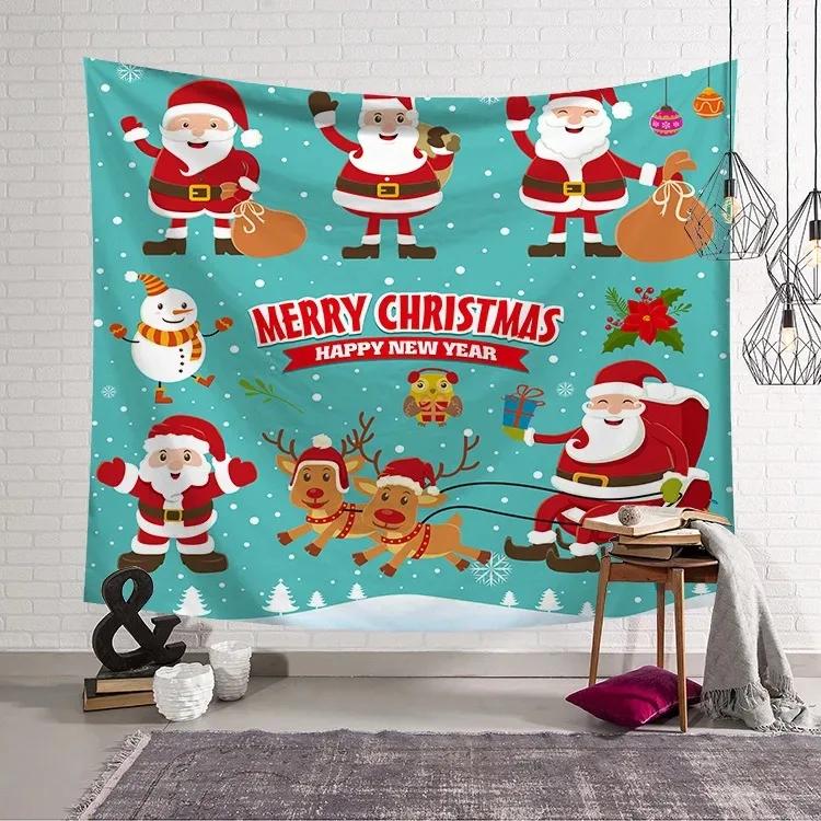 Christmas Pattern Tapestry Home Bedroom Living Room Wall Decoration Christmas Theme Tapestry