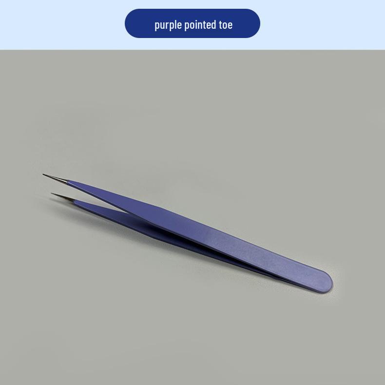 Precision Bent Tip Stainless Steel Tweezers for Electronics, Eyelash Extensions, and Bird's Nest Feathers