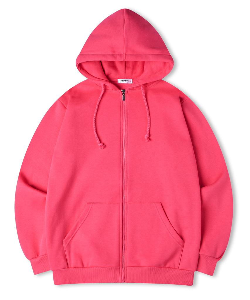Topboy Essential Regular Fleece-Lined Sweat Zip-Up Hot Pink