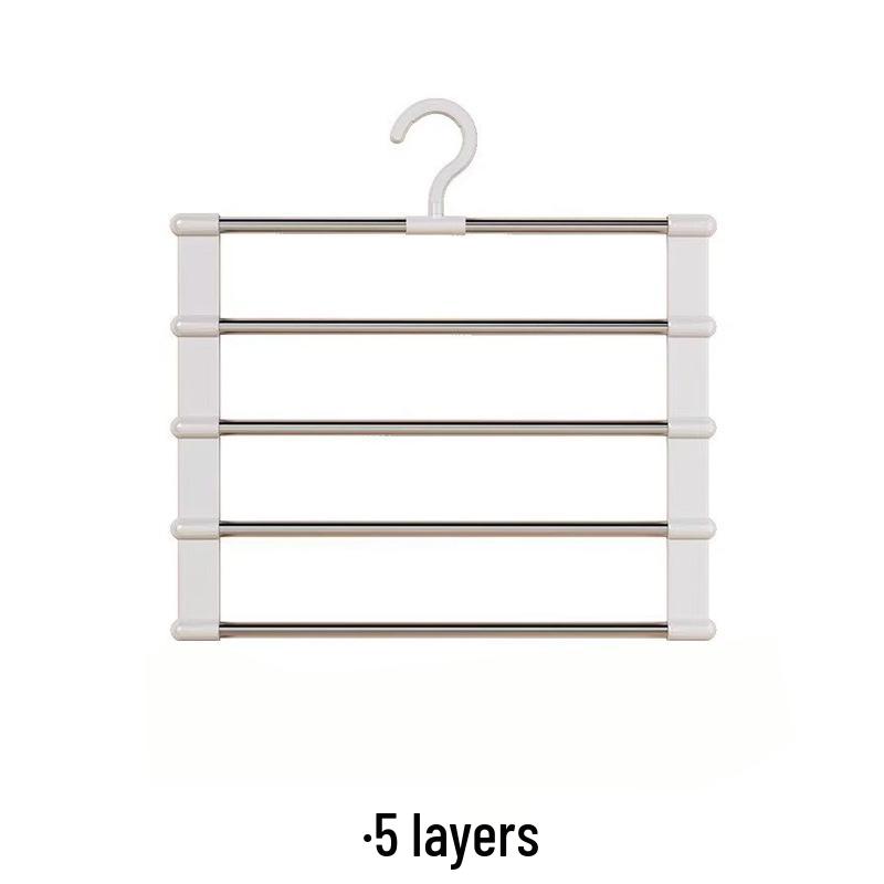 Multi-Layer Anti-Slip Folding Pants Rack - Stainless Steel, Multi-Functional Storage Solution