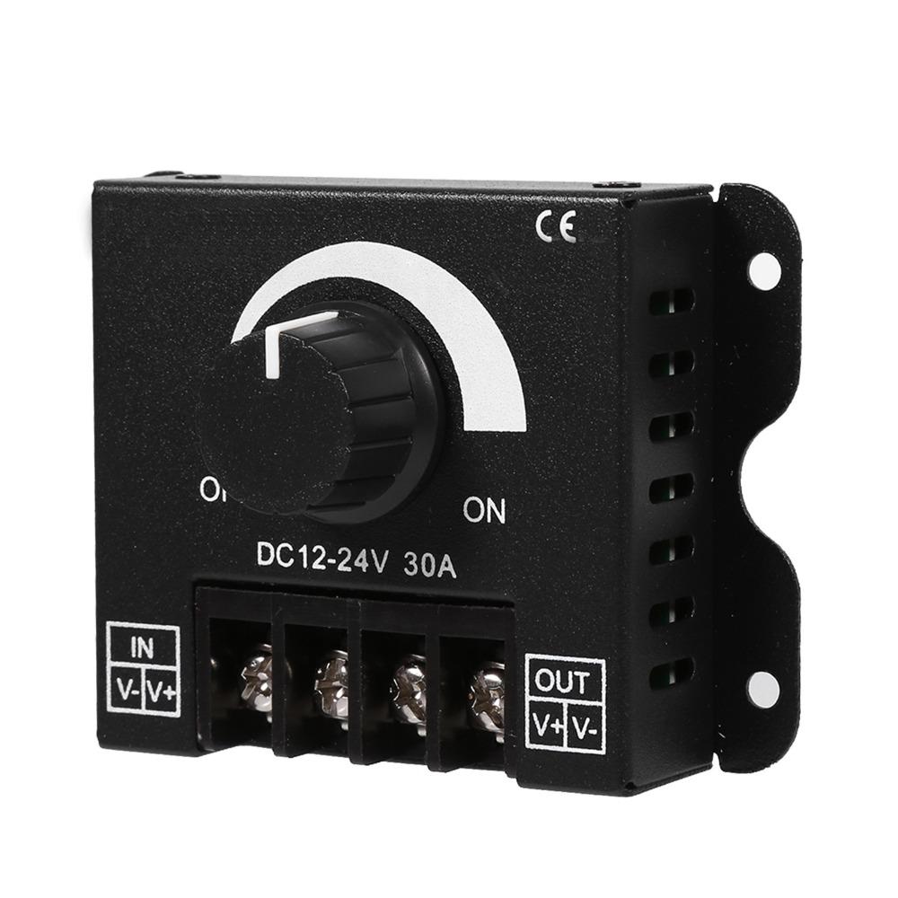 30A Current LED Dimmer Switch 12V-24V DC Adjustable Brightness Controller  Under Cabinet Lighting