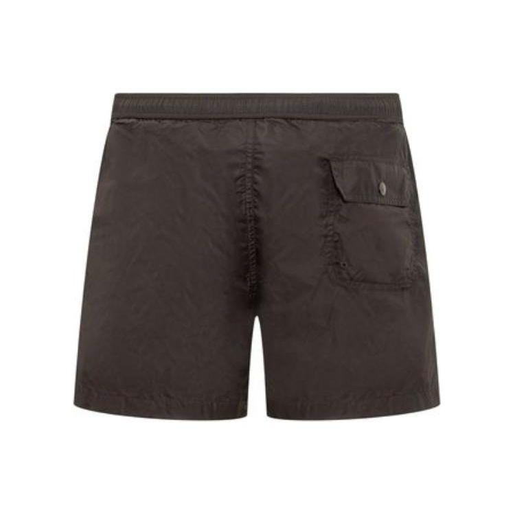 Moncler Striped Button Logo Casual Shorts Men shorts Brown I10912C0000653326833
