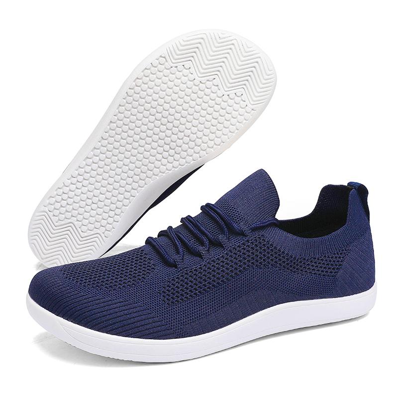 Men Wide Barefoot Shoes Anti Slip Minimalist Lightweight Breathable Walking Shoes Fashionable Round Toe Cross Training Sneakers