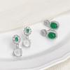 Light Luxury High-End Imitation Water Foam Chalcedony Stud Earrings Cold Wind Luxury Fashion Egg Surface Earrings