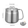 1.5/2L Deep Frying Pot 304 Stainless Steel Kitchen Fry Pot Multifunctional Oil Storage Container Kitchen Cooking Tools