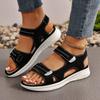 Neue Sommer-Damenschuhe Übergröße Plateau lässige Sandalen mit Klettverschluss Sandalen Damenschuhe