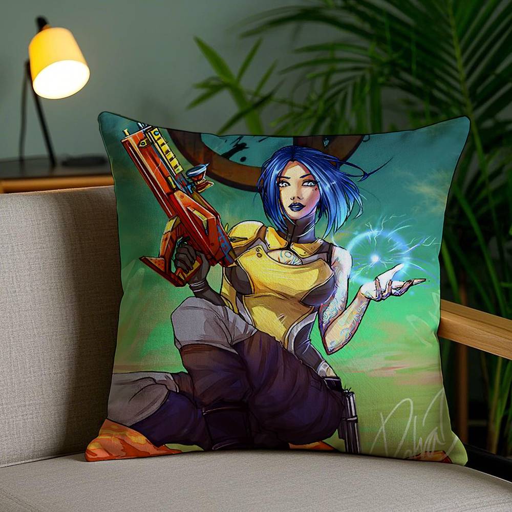 B-Borderlands Game Pillow Case Home Dorm Chair Back Short Plush Double-sided Printing Office Nap Time Cushion Cover