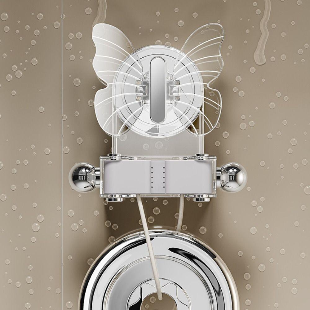 Butterfly Suction Cup Mop Clip Wall Mounted With Hook Mop Holder Space-Saving Reusable Mop Rack Hook Broom Fixed Bracket