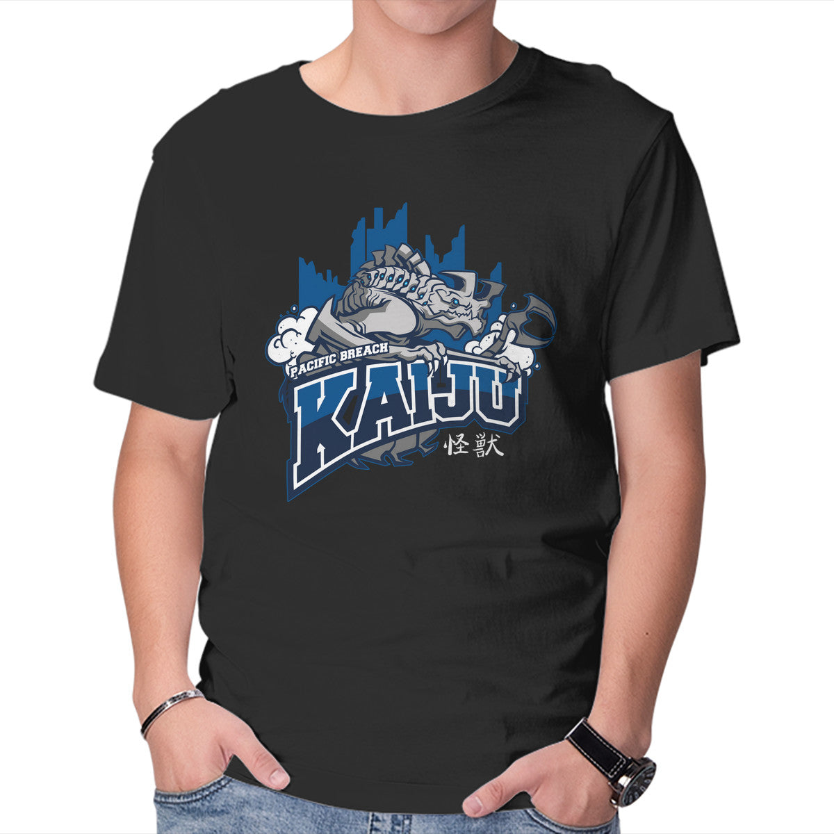 Unisex Crew Neck T-Shirt Pacific Breach Kaiju Graphic Short Sleeve Casual Tee XXXL