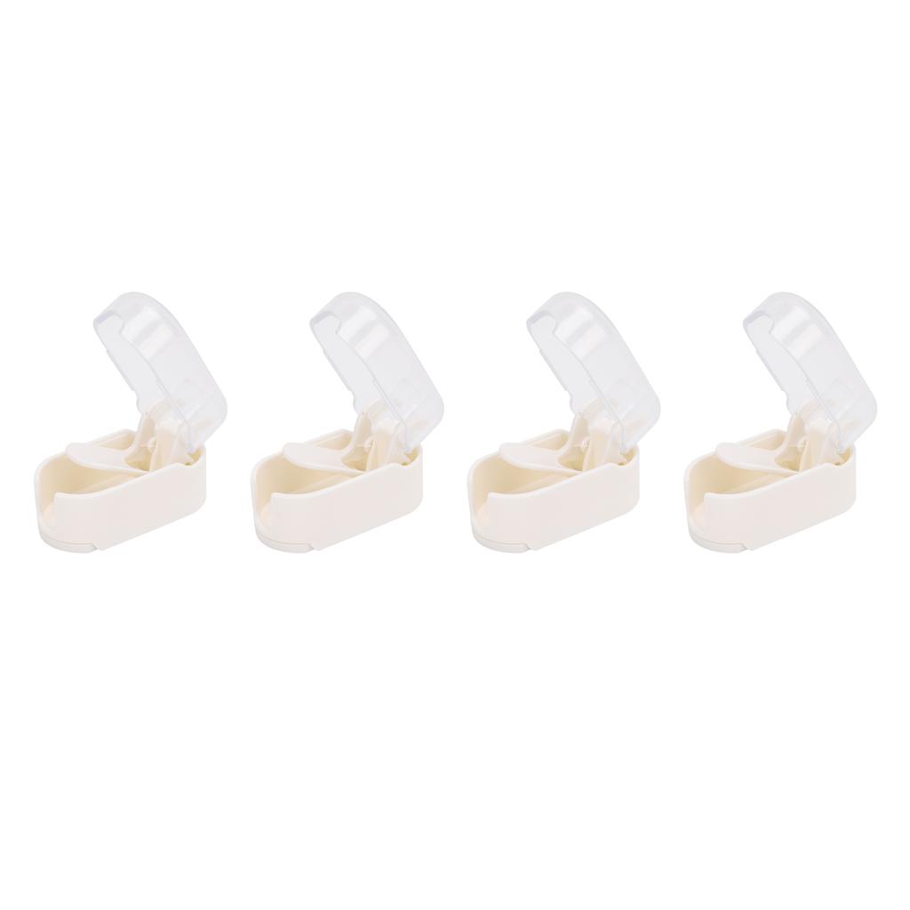 4pcs Wall Mounted Tooth Brush Case Clear Non Punched Self Adhesive Hanging Tooth Brush Cover Cap for